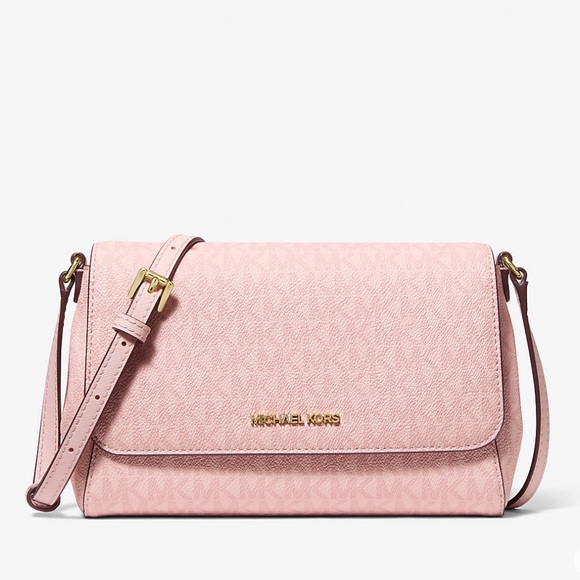 Michael Kors Light Pink Medium Logo Convertible Crossbody Bag - Picture 9 of 11